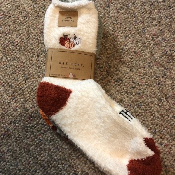 🆕 Rae Dunn GIVE THANKS Cozy Socks 3 Pack - Picture 2 of 12